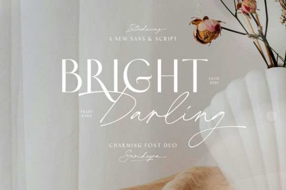 Bright Darling Duo: A Stylish Sans Serif + Script Font Pair for Real Branding
